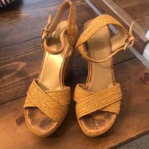 Stuart Weitzman Minx Woven Cork Wedge